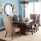 外贸美式法式实木雕花餐桌复古怀旧新古典高档奢华餐厅餐桌椅家具