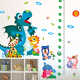 卡通恐龙身高贴墙贴可移除特大儿童房卧室温馨田园背景墙创意贴纸