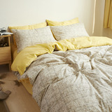 北欧全棉床笠四件套欧美式纯棉纯色床单简约床品1.5M床套1米8床罩