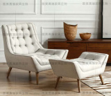 简欧沙发椅卧室阳台咖啡厅美式休闲欧式单人沙发椅布艺北欧现代