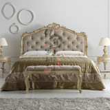 欧式实木雕花床新古典布艺软靠1.8米婚床实木奢华高档法式双人床