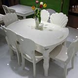 欧式餐桌椅组合 现代简约可伸缩折叠实木餐桌圆桌6人多功能小户型