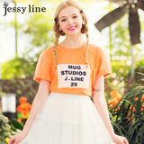 杰西莱jessy line2016夏装新款 杰茜莱专柜正品韩版百搭字母T恤女