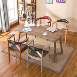 复古实木餐桌 简约现代 白橡木组合餐桌椅 1.4米小户型家用餐桌椅