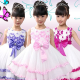 2016新款女童公主裙儿童舞蹈服装少儿合唱服主持人蓬蓬纱裙演出服