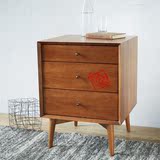 北欧创意实木床头柜简约日式床边柜美式现代储物柜三斗柜客厅柜