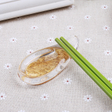 筷架筷托亚克力金色透明酒店餐厅摆台餐具创意两用筷子托枕勺子架