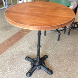 北欧实木客厅餐桌圆形酒吧西餐咖啡厅复古桌椅铁艺休闲办公桌组合