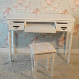 促销宜家家居欧式现代简约纯白色台式电脑桌 实木1.2米书桌办公桌