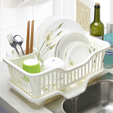 沃之沃家庭厨房实用碗碟放置架洗碗沥水筐正面侧面排水控水架篮盘