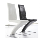 美人鱼餐椅餐厅个性简约时尚黑白色椅子皮质椅客厅不锈钢餐桌椅