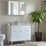 简约现代浴室柜组合橡木落地柜洗漱台卫浴面盆柜洗手池洗脸盆镜柜