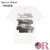 美国代购Calvin Klein夏男装t恤短袖圆领白色纯棉休闲ck正品现货