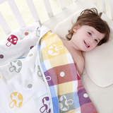 婴儿纯棉六层纱布蘑菇被 婴儿盖毯空调被儿童纯棉浴巾春秋冬夏季