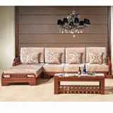 全柏木实木沙发随意组合现代新古典中式家具贵妃转角沙发布艺木质