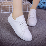 韩国小白鞋女夏季系带韩版平底板鞋运动鞋球鞋明星同款休闲鞋单鞋