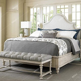 美式双人床布艺床麻布软床样板房设计家具定制婚床公主床铆钉方床