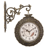 欧式复古金属客厅简欧挂钟品牌卧室时钟两面挂钟高档双面钟表