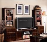 畅销 美式实木 电视柜 玻璃柜 视听柜 储物 收纳柜 厅柜 定制
