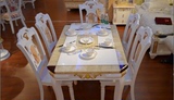 欧式大理石实木餐桌椅组合简约现代长方形白色餐台小户型宜家饭桌