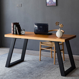 美式复古铁艺实木电脑桌椅组合书桌简约写字台办公桌工作桌子