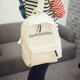 日韩版双肩包女简约休闲中学生书包字母帆布潮学院风旅行电脑背包
