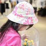 儿童帽子春夏季 女宝宝太阳帽薄 婴儿遮阳帽公主纯棉双面印花盆帽