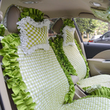 汽车坐垫可爱时尚女士蕾丝车垫套冬季欧式汽车饰品棉布汽车座垫套