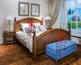 美式经典实木床 欧式田园风格双人床 样板房间奢华卧室1.8床定制