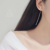 日韩国s925银天然珍珠耳线简约百搭耳钉饰品学生闺蜜气质礼物耳环