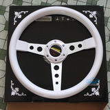 ABS14寸 个性方向盘方向盘 F0 夏利汽车改装赛车方向盘通用 白色