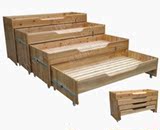 幼儿园专用床*四人拉拉床儿童木床*杉木多层推拉床实木四层推拉床