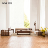 北欧日式黑胡桃木沙发组合布艺沙发单人双人三人位白橡木客厅家具