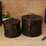 中式复古礼品包装圆盒 仿古首饰收纳木箱 创意茶饼盒茶叶储存罐