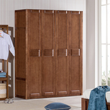 艺格森活 实木衣柜 现代中式自由平开式四开门组合实木衣柜