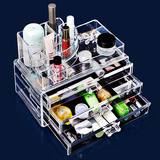 韩国桌面化妆品收纳盒抽屉式创意透明大号梳妆台护肤品口红收纳柜