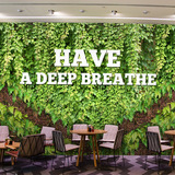 清新绿色树叶田园风格卧室客厅墙纸壁画3D砖墙餐厅咖啡馆欧式壁纸