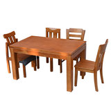 家用现代简约全实木橡木餐桌小户型折叠桌子长方形简易多功能厚重