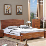 特价榆木床全实木床现代中式家具pk水曲柳床可定制高箱气压白色床