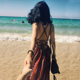 泰国旅游必备海边度假长裙连衣裙露背系带沙滩裙波西米亚海滩裙夏