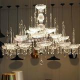 现代设计师的灯时尚豪华透明水晶灯玻璃创意餐厅客厅别墅LED吊灯