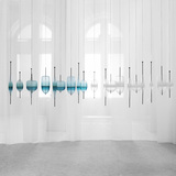 北欧现代时尚玻璃创意客厅餐厅床头吧台咖啡厅透明色蓝色装饰吊灯