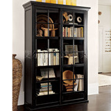 书柜书架美式全实木单個书柜储物柜子欧式家具简易带门展示柜特价