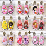韩版女童鞋儿童帆布鞋低帮手绘鞋卡通布鞋萌公主鞋休闲鞋大童板鞋