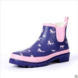 包邮韩国时尚英伦紫色短筒春夏季成人女式雨鞋女士雨靴花园鞋水鞋