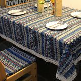 地中海桌布布艺棉麻餐桌布台布茶几田园桌布波西米亚民族风桌布