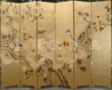 金箔屏风【玉兰】东南亚风格漆器工艺活动隔断木制装饰画沙发背景