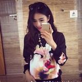2016秋装新款韩版印花长袖卫衣抓绒宽松学生套头上衣外套女装M634
