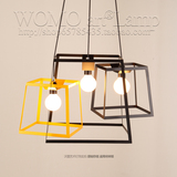 吊灯设计师灯餐厅简约儿童房吊灯铁艺意大利个性框框创意led吊灯
