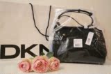 爱尔兰代购 DKNY女包布面PU拼接 黑色休闲时尚手提斜挎两用女包